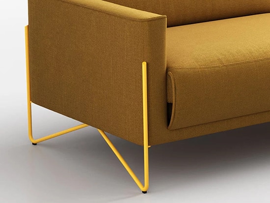 Canapé relax électrique design tissu jaune Miller Meubles Bouchiquet