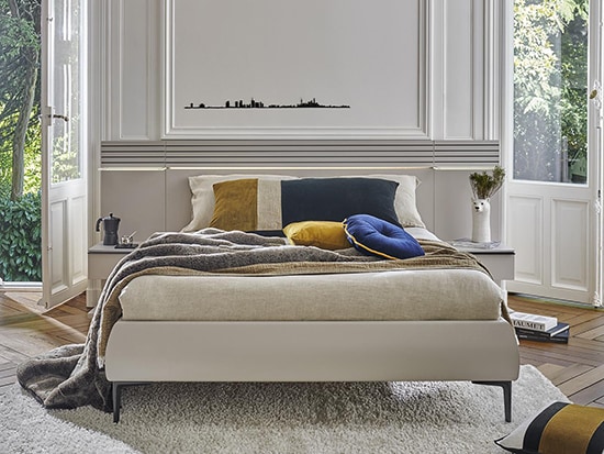 Tête de lit design chevets intégrés Toscane Célio - Meubles Bouchiquet Bergues