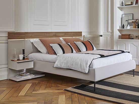 Tête de lit design chevets intégrés Toscane Célio - Meubles Bouchiquet