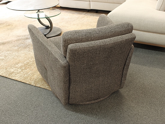 Fauteuil bas pivotant confortable tissu taupe promotion Meubles Bouchiquet Dunkerque