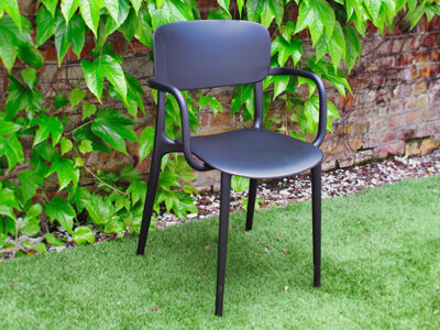 Chaise de jardin accoudoirs noir Calligaris Meubles Bouchiquet