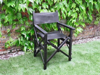 Chaise pliante cuir noir style régisseur promotion Meubles Bouchiquet
