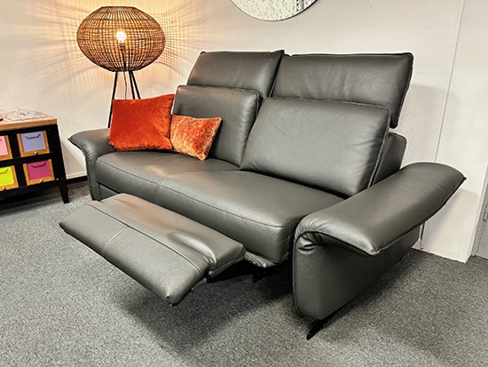 Canapé cuir gris anthracite 2 places relax fauteuil relax promotion Meubles Bouchiquet Bergues