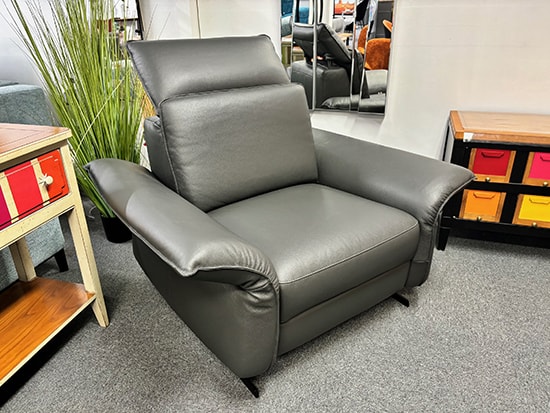 Canapé cuir gris anthracite 2 places relax fauteuil relax promotion Meubles Bouchiquet Nord