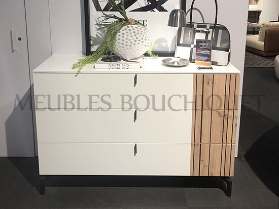 Pantalonnière bois et blanc design 3 tiroirs Meubles Célio Opale Meubles Bouchiquet Bergues