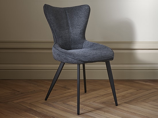 Chaise confortable en tissu gris foncé Meubles Célio Topaze - Meubles Bouchiquet