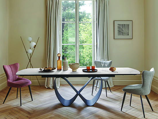 Table à manger design extensible céramique Célio – Topaze