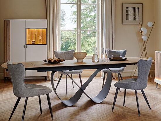 Table à manger design extensible céramique - Meubles Célio Topaze - Meubles Bouchiquet Nord