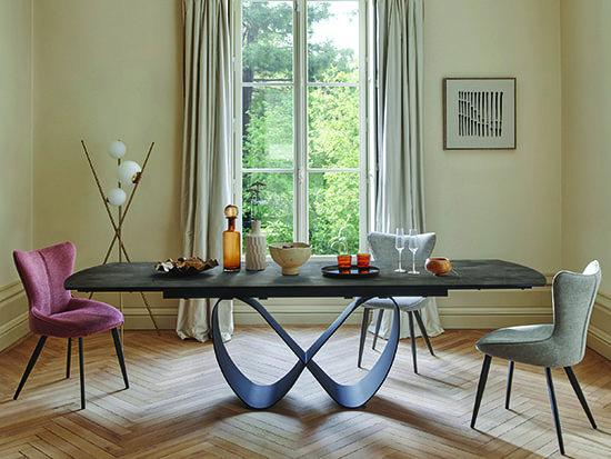 Table à manger design extensible céramique - Meubles Célio Topaze - Meubles Bouchiquet