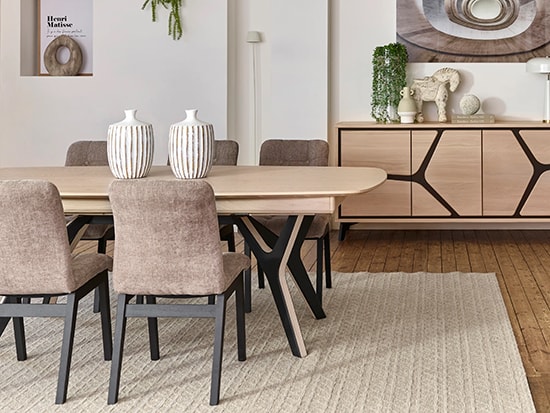 Table extensible design bois chêne – Néo