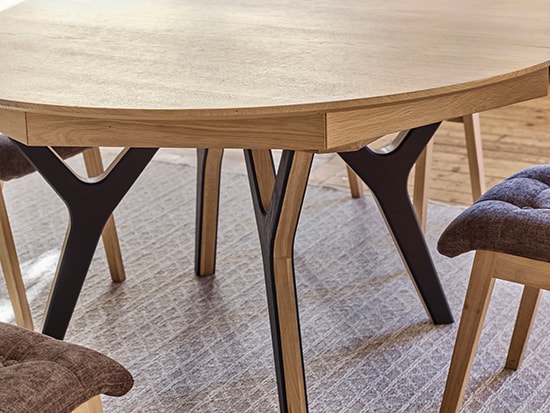 Table ronde extensible design bois chêne Neo - Les Ateliers de Langres - Meubles Bouchiquet Bergues