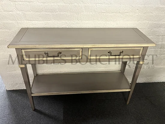 Console romantique gris clair 2 tiroirs promotion magasin Meubles Bouchiquet Dunkerque