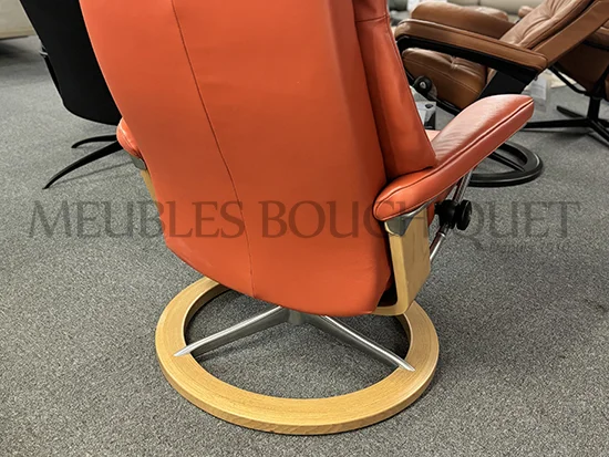 Fauteuil de relaxation Stressless View cuir orange promotion Meubles Bouchiquet