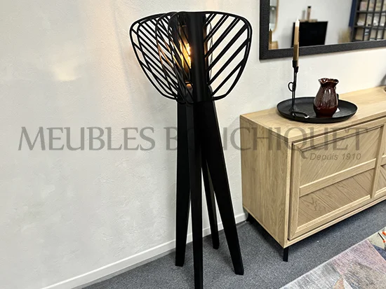 Lampadaire noir design Helio promotion magasin Meubles Bouchiquet Nord