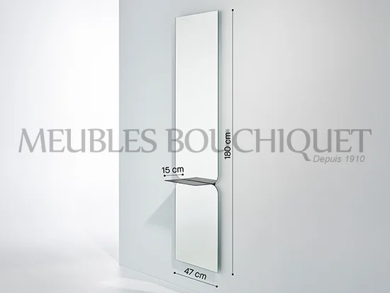 Miroir avec étagère aluminium noir promotion magasin Meubles Bouchiquet Bergues