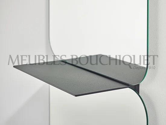 Miroir avec étagère aluminium noir promotion magasin Meubles Bouchiquet Nord