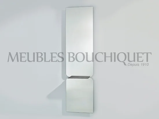 Miroir avec étagère aluminium noir promotion Meubles Bouchiquet