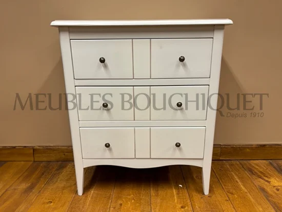 Petite commode chêne blanc 3 tiroirs promotion Meubles Bouchiquet Bergues