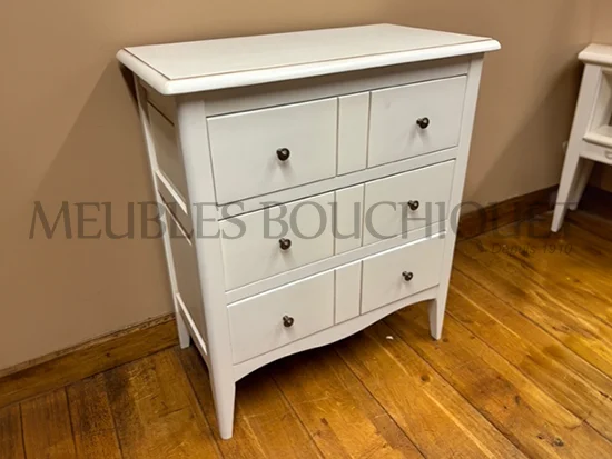 Petite commode chêne blanc 3 tiroirs promotion Meubles Bouchiquet Dunkerque