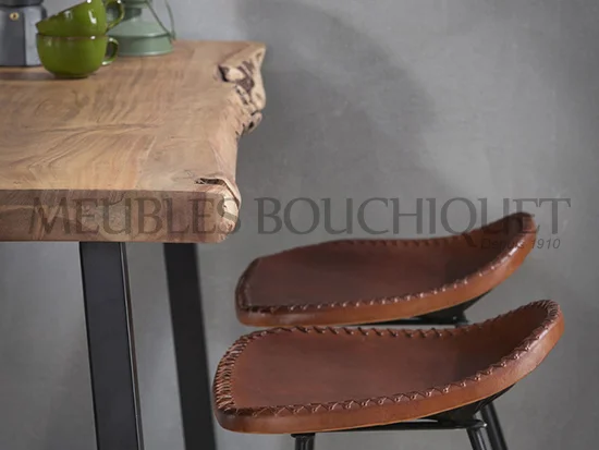 Table bar plateau tronc d'arbre promotion Meubles Bouchiquet Bergues