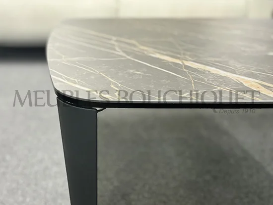 Table basse carrée plateau céramique effet marbre promo Meubles Bouchiquet Dunkerque