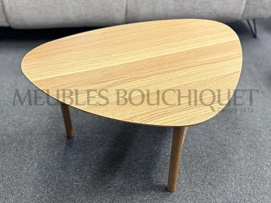 Table basse galet bois naturel promotion Meubles Bouchiquet Bergues