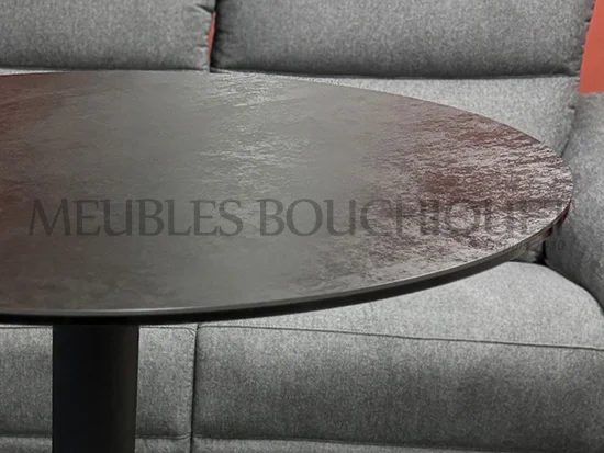 Table haute ronde plateau céramique noir promotion Meubles Bouchiquet Dunkerque