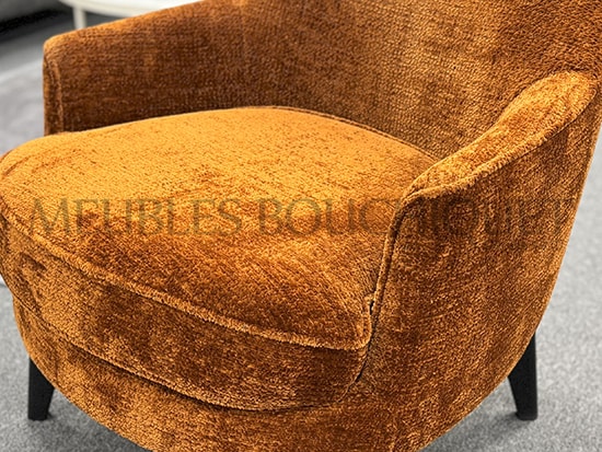 Fauteuil déco tissu orange Meubles Bouchiquet Bergues