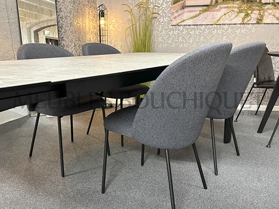 Lot de 4 chaises tissu bleu meubles Bouchiquet Nord
