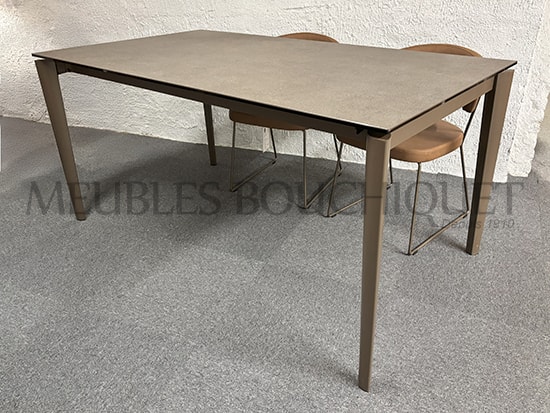 Table de repas céramique exyensible pietement bronze - Meubles Bouchiquet