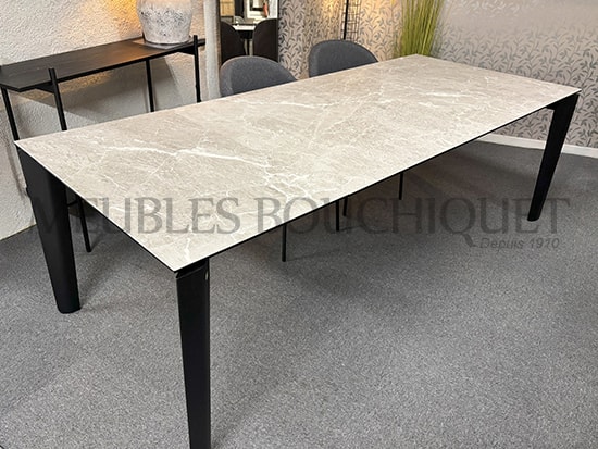 Table de repas design extensible plateau céramique - Meubles Bouchiquet Dunkerque