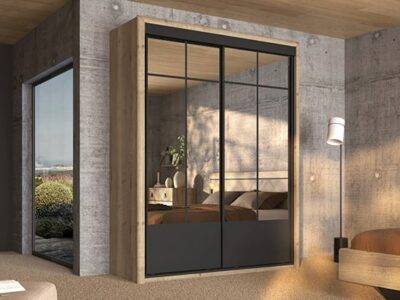 Armoire 2 portes coulissantes finition verrière Meubles Célio - Opéra - Meubles Bouchiquet