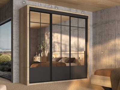 Armoire en bois 3 portes coulissantes finition verrière Meubles Célio - Opéra - Meubles Bouchiquet Bergues