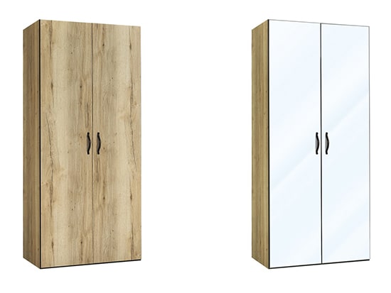 Armoire dressing portes battantes miroir et bois Meubles Célio - Opéra - Meubles Bouchiquet magasin