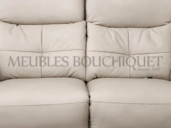 Canapé 2 places relax beige dossier haut promotion Meubles Bouchiquet Dunkerque