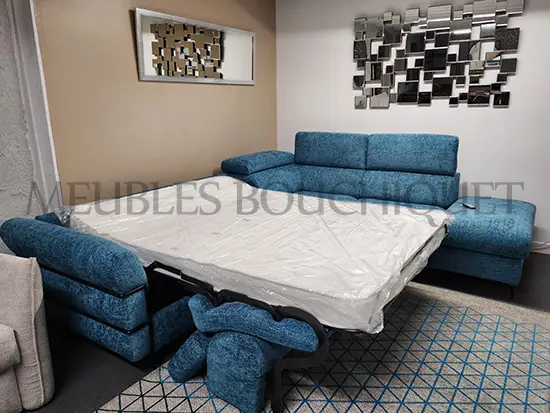 canape-angle-tissu-bleu-avec-convertible-place-relax-electrique-meubles-bouchiquet-promotion Canapé angle tissu bleu avec convertible place relax électrique Meubles Bouchiquet promotion