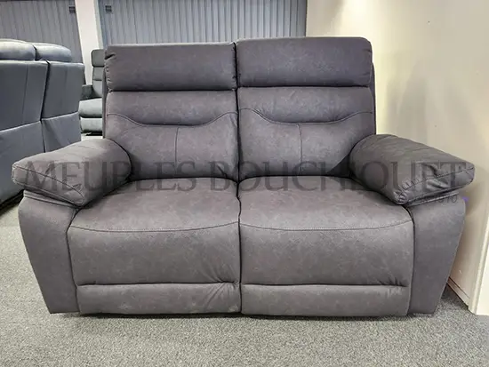 Canapé gris 2 places relax électrique confort promotion Meubles Bouchiquet