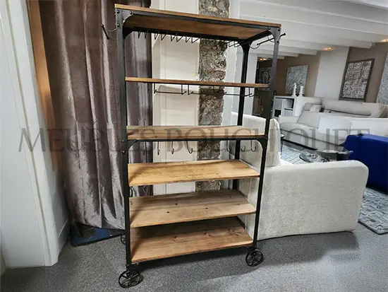 Etagère à vin style industriel promo Meubles Bouchiquet Bergues