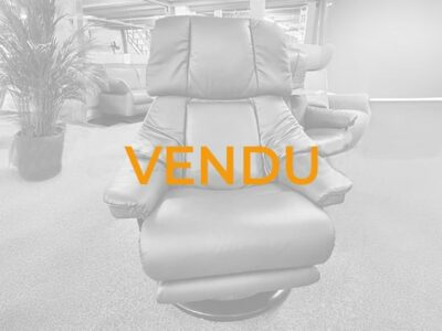 Fauteuil relax Stressless électrique cuir bleu Reno vendu - Meubles Bouchiquet
