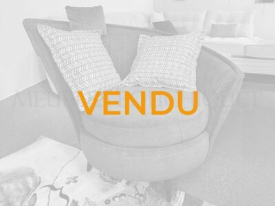 Fauteuil rond pivotant design tissu gris Fama Volta Meubles Bouchiquet - Vendu