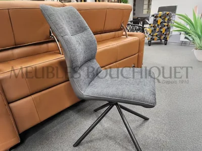 Lot de 2 chaises tissu gris anthracite promotion Meubles Bouchiquet Dunkerque
