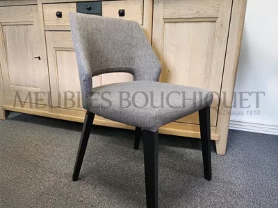Lot de 4 chaises design tissu gris promotion Meubles Bouchiquet