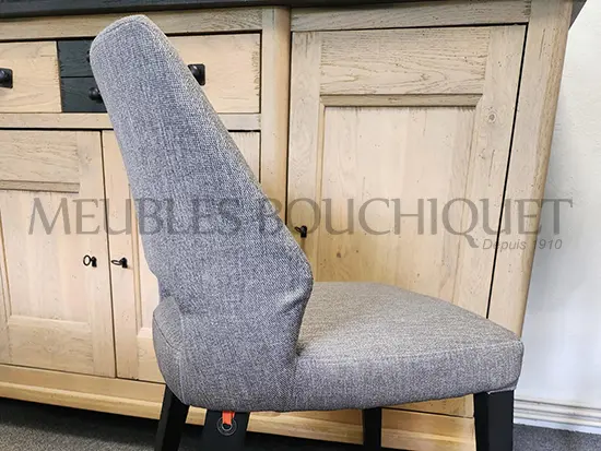 Lot de 4 chaises design tissu gris promotion Meubles Bouchiquet Bergues