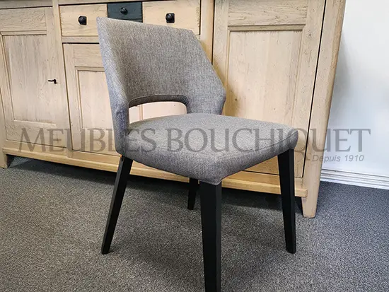 Lot de 4 chaises design tissu gris promotion Meubles Bouchiquet