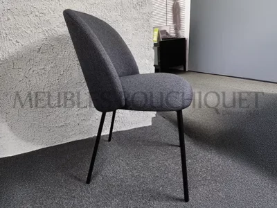 Lot de 4 chaises en tissu bleu promotion magasin Meubles Bouchiquet Bergues