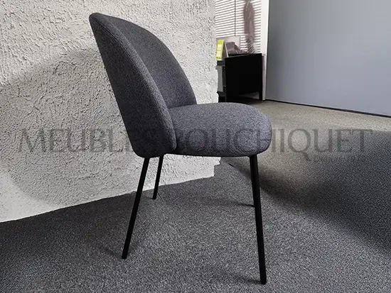 Lot de 4 chaises en tissu bleu promotion magasin Meubles Bouchiquet Bergues
