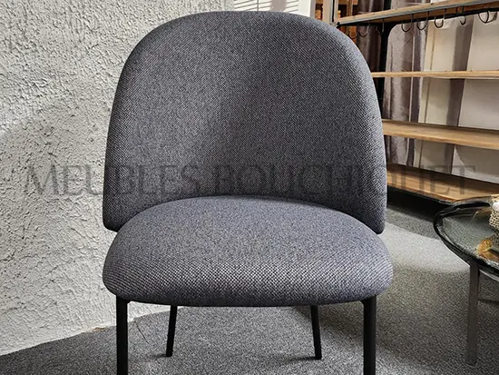 Lot de 4 chaises en tissu bleu promotion magasin Meubles Bouchiquet Nord