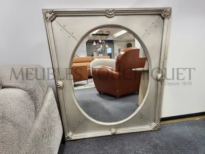 Miroir rectangulaire cadre bois argenté promotion - Meubles Bouchiquet Bergues