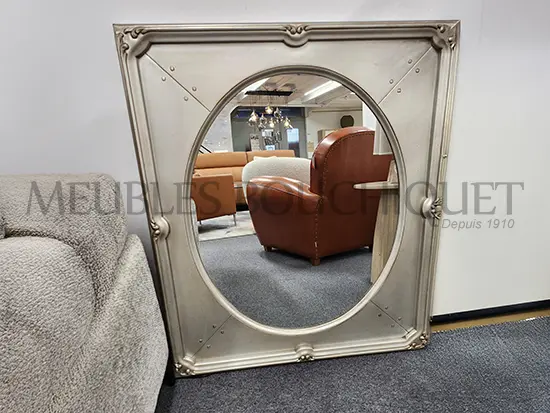 Miroir rectangulaire cadre bois argenté promotion - Meubles Bouchiquet Bergues