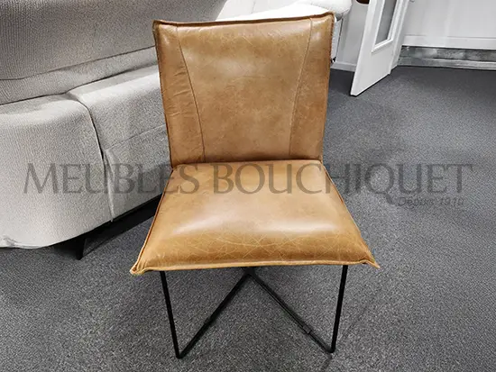 Petit fauteuil en cuir vontage caramel promo Meubles Bouchiquet Bergues Nord